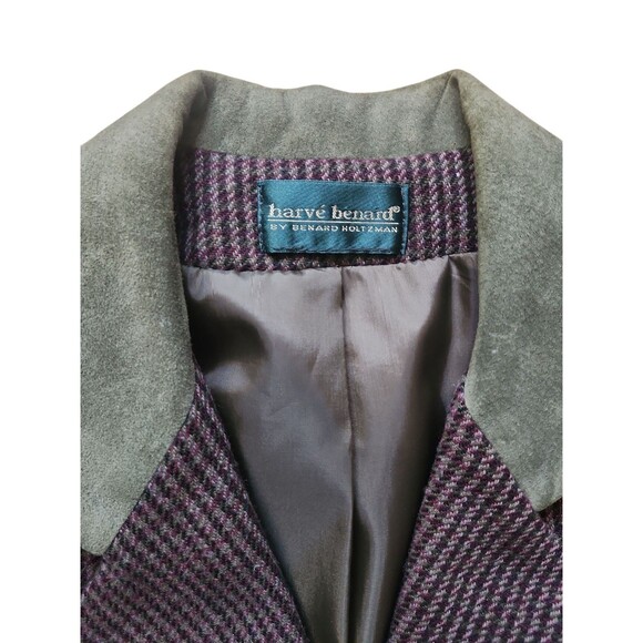 Harve Bernard Preppy Blazer Womens L Brown Heritage Suede Academia Professional - Picture 6 of 9